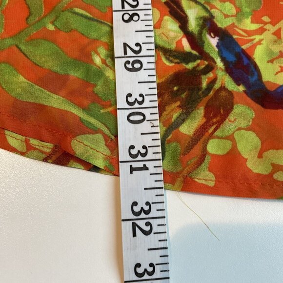 ROAMAN'S Chiffon Pleated Top Women's 24W Colorful Abstract Roll Tab Sleeves - Picture 11 of 11